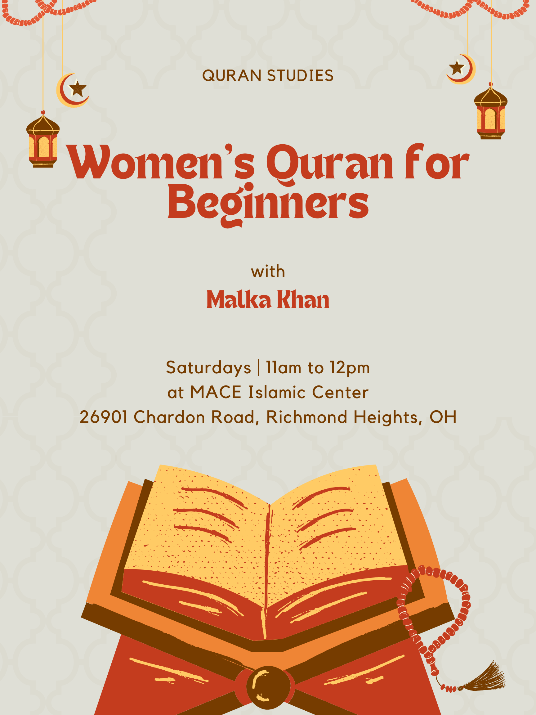 Women’s Quran for Beginners MACE Islamic Center