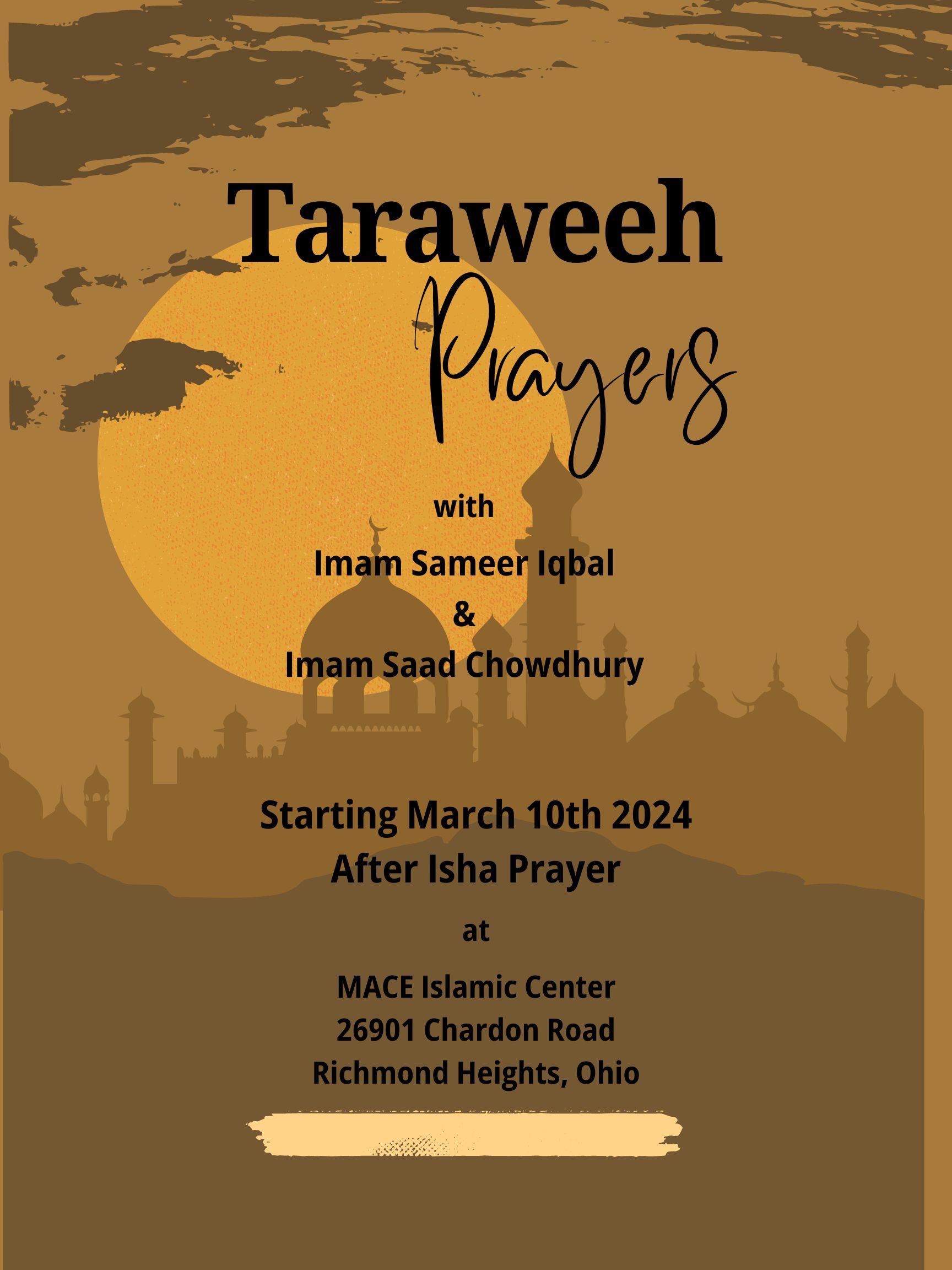 Taraweeh at MACE MACE Islamic Center